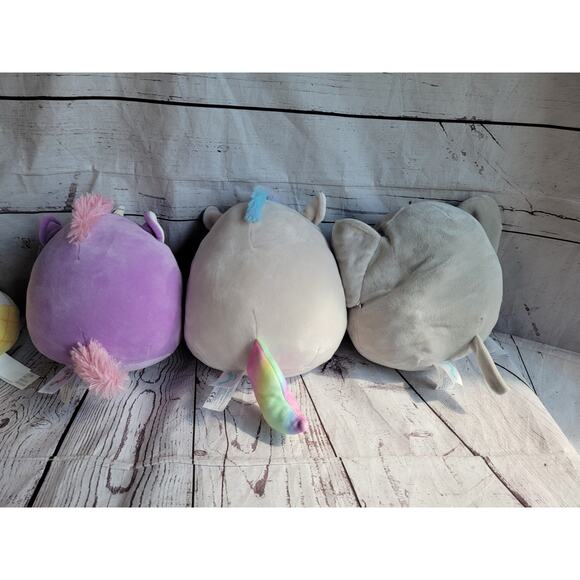 Lot Of 6 Squishmallow 8in Yellow Penguin Unicorns Elephant Stuffed Animal Plush - Picture 10 of 11
